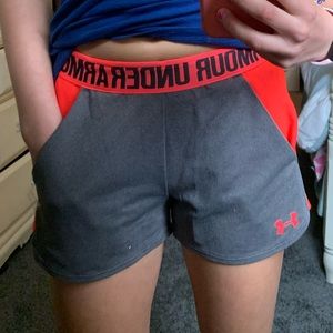 Under Armour Gray / Red Shorts with Pockets